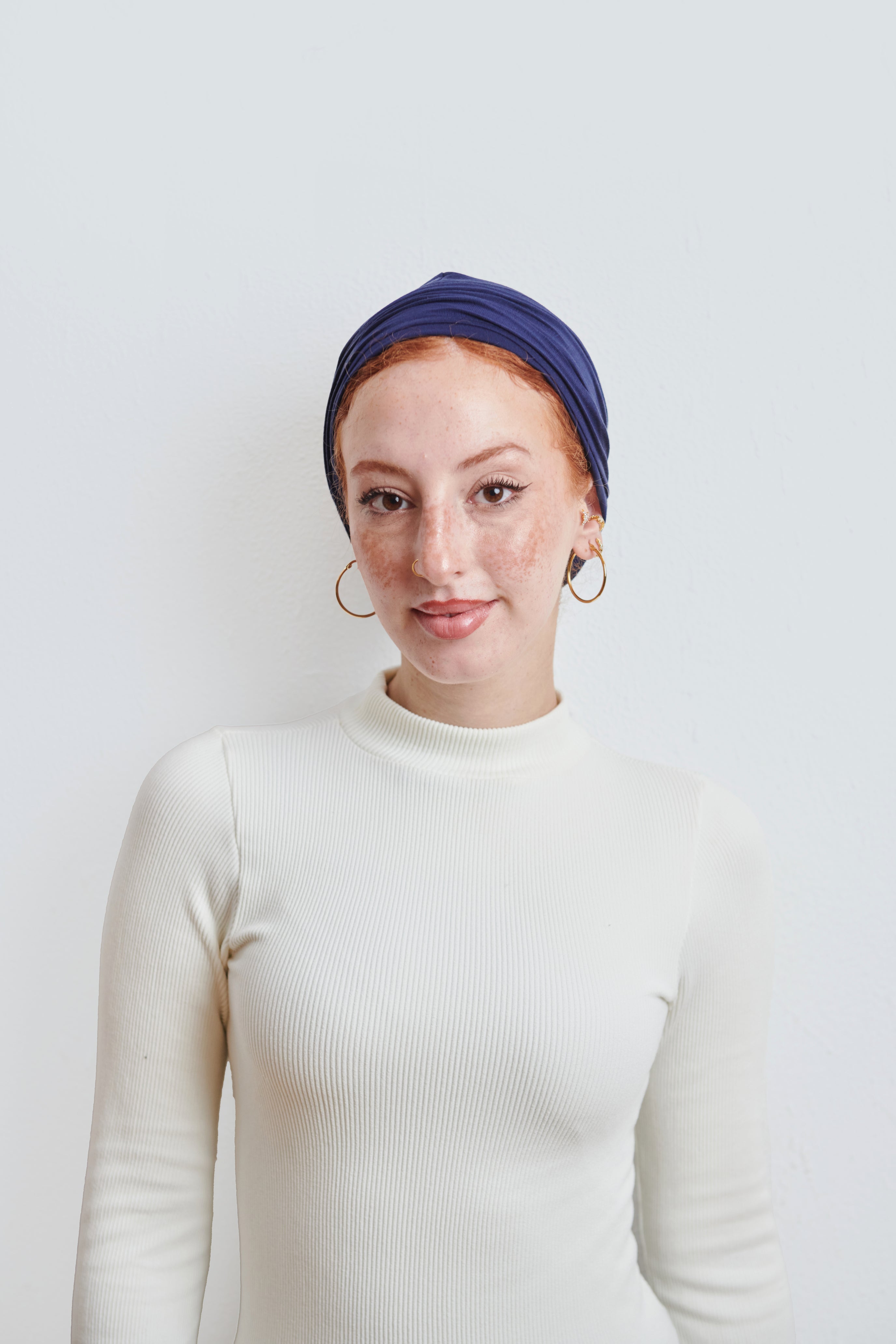 Navy Lyocell Turban