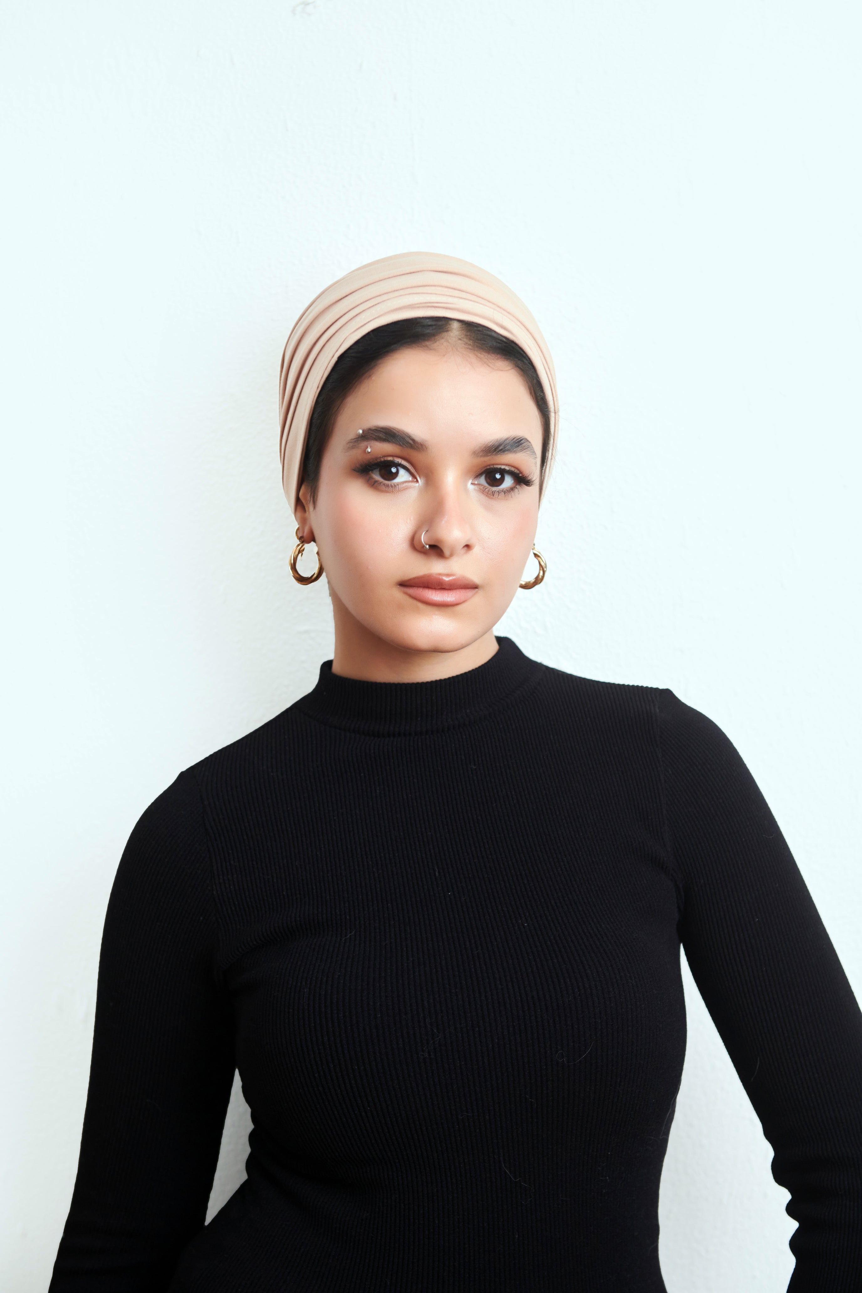 Beige Lyocell Turban