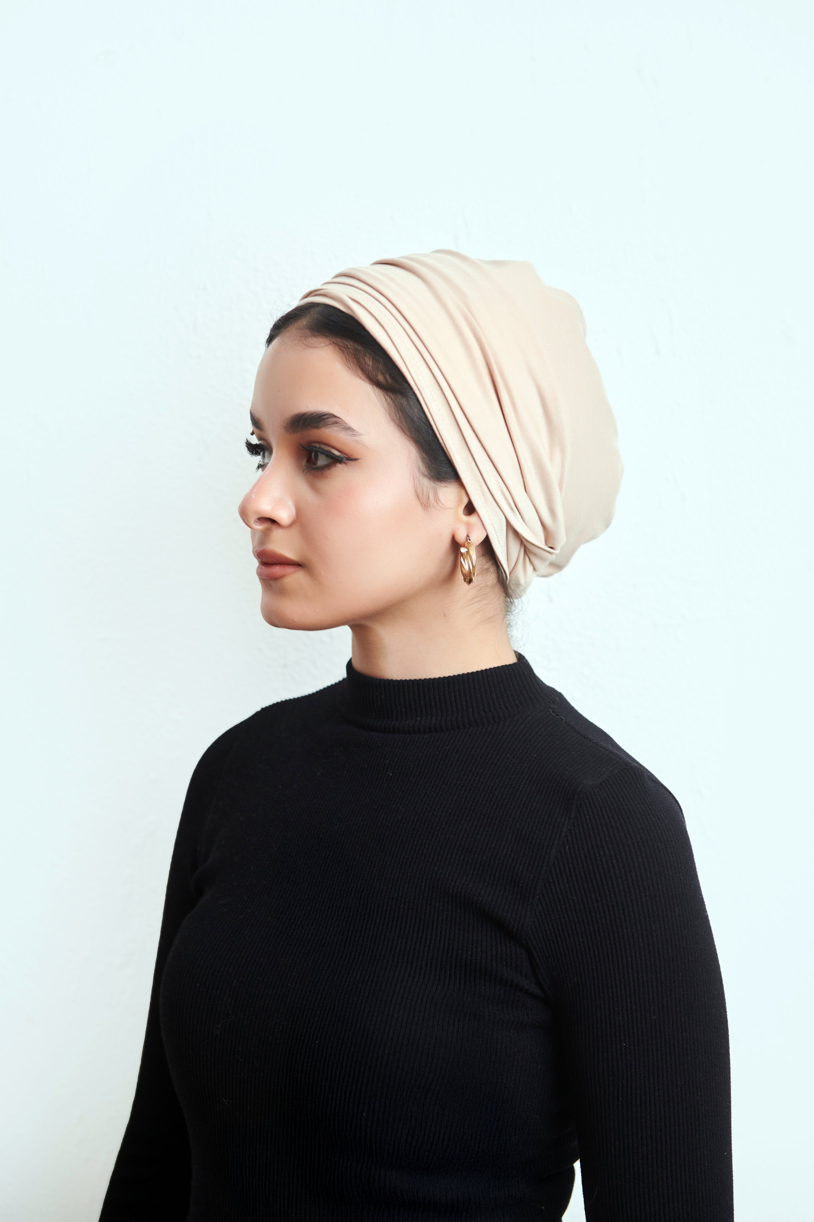 Beige Lyocell Turban
