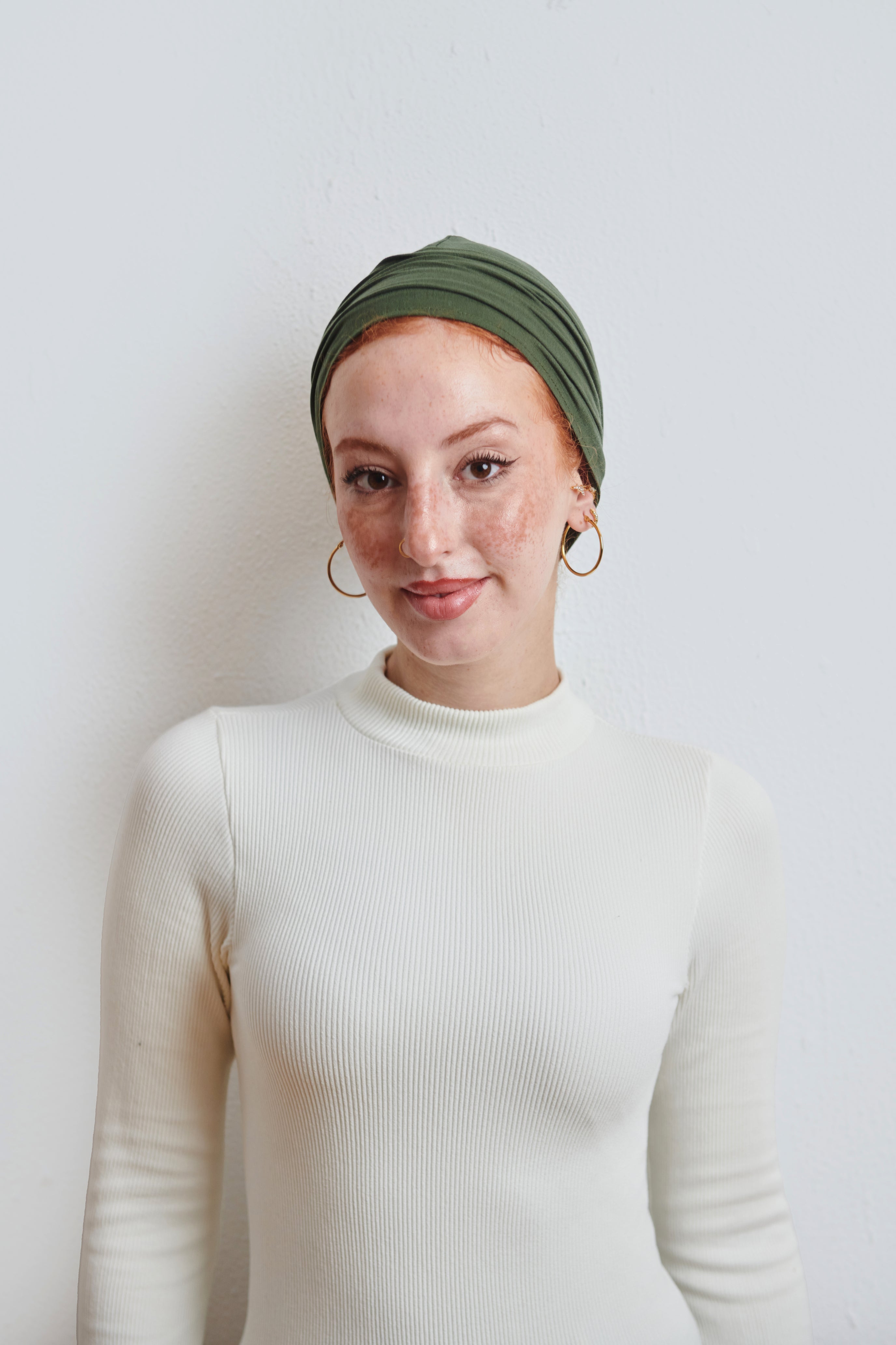 Olive Green Lyocell Turban